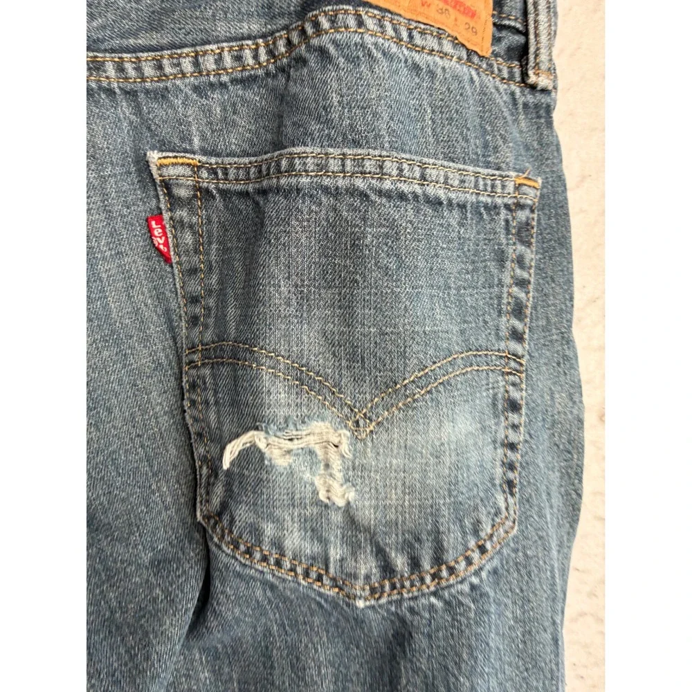 Levis 505 Regular Fit Straight Leg Blue Denim Jeans Mens W36 L29 00505-0059